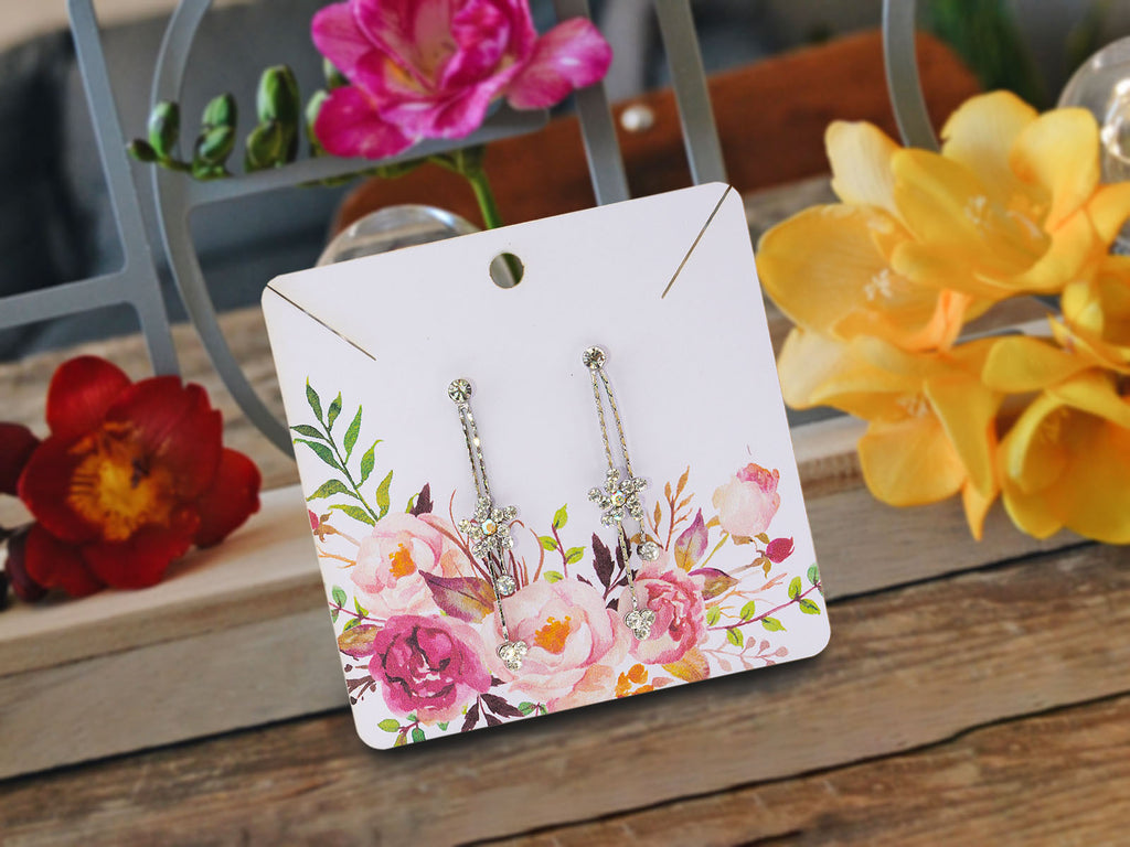 50 Floral Theme Earring Cards / Earring Tags Necklace Display