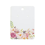 50 Floral Theme Earring Cards / Earring Tags Necklace Display Cards Party Favors Birthday Wedding Bridal Shower (3" x 2 ")