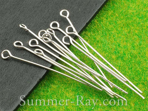 White Gold Plated Eye Pin Findings