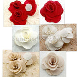 Fabric Roses 60mm - 6 pieces