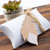 50pcs Feather White Printing Thank You Tags Favors Tags