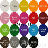 Felt Sheets 2mm - 8 pieces in Colors of Your Choice