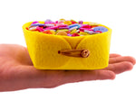 Mini Felt Jewelry Organizer Felt Baskets with Suede Ties Multi Color