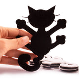 Black and White Laser Cutout Felt Cat Embellishment Scrapbooking Craft Home Party Decoration