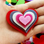 Felt Cut Out - Heart Multi Sizes and Colors 30g