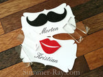Personalized Felt Mustache and Lips Place Card - 20 to 140 pieces