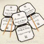 DIY Personalized Double Sided Wedding Cupcake Toppers "For"