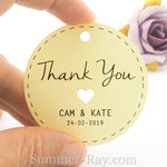 Personalized Cream Wedding Favor Tags/ Thank You Tags/ Gift Tags with Thread
