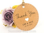 Personalized Brown Kraft Wedding Favor Tags/ Thank You Tags/ Gift Tags with Twine