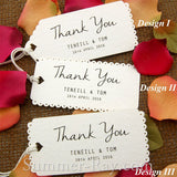 Personalized White Vintage Lace Wedding Favor Tags/ Thank You Tags/ Gift Tags with Thread