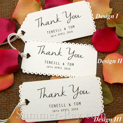 Personalized White Vintage Lace Wedding Favor Tags/ Thank You Tags/ Gi –