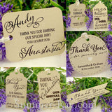 Personalized Ivory Wedding Favor Gift Tags with Thread
