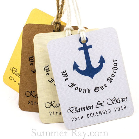 Personalized We Found Our Anchor Wedding Favor Tags