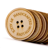 Personalized Wooden Button Product Tags Custom Made Buttons for Handmade Crochet Knitted Item