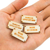 Personalized Wooden Mini Rectangle Product Tags Custom Made Tags for Handmade Crochet Knitted Item