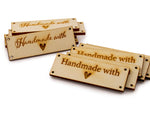 Wooden Rectangle Product Tags Handmade with Love Tags for Handmade Crochet Knitted Item
