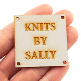 Personalized Wooden Square Product Tags Custom Made Tags for Handmade Crochet Knitted Item