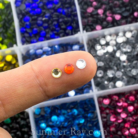 Hot Fix Rhinestones SS16 (4mm) Mixed Color in Storage Box - 7500