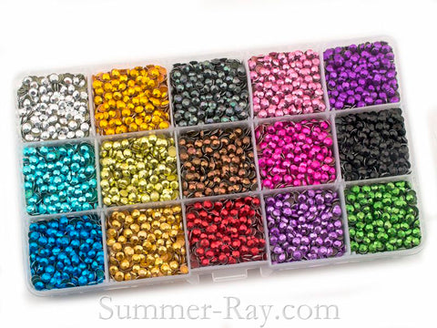 Hot Fix Rhinestuds SS16 (4 mm) Mixed Color in Storage Box - 10800 pieces