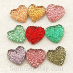 Rhinestones 10mm Icy Heart - 100 or 500 pieces
