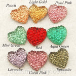 Rhinestones 10mm Icy Heart - 100 or 500 pieces