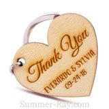 Personalized Engraved Wooden Heart Thank You Key Chain