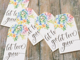 Let Love Grow Wedding Favor Gift Tags with Watercolor Succulent Design