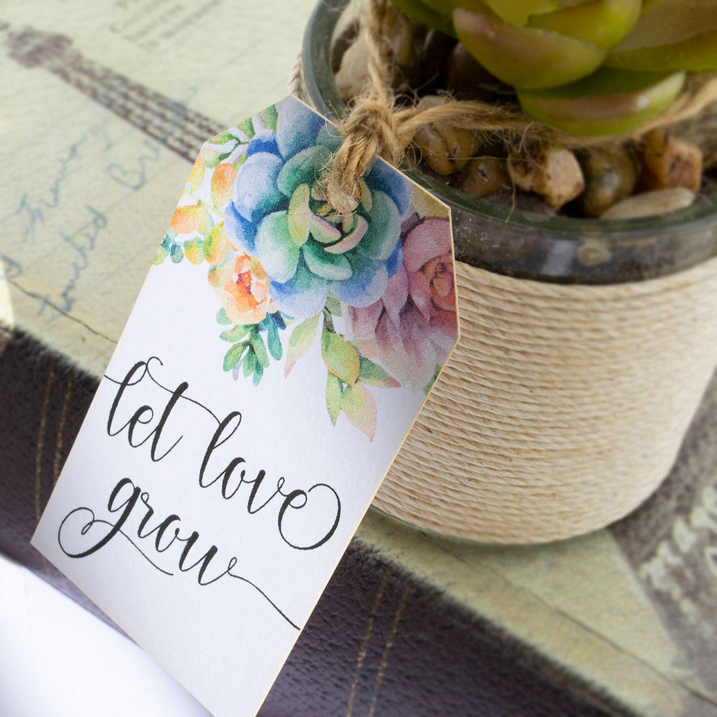 let love grow succulent wedding favors Let Love Grow Wedding Favor Gift Tags with Watercolor Succulent Design – Summer-Ray.com