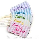 Personalized "Love is Sweet" Wedding Favor Tags / Gift Tags with Thread