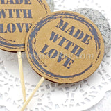 Made with Love Kraft Cupcake Topper