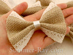 Burlap Bow with Lace