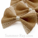 Burlap Bow with Lace