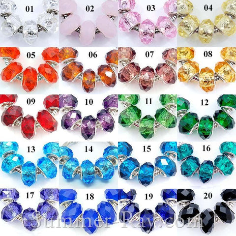 Lampwork Faceted Glass Beads - 10 pieces