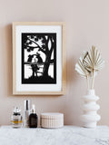 Set of 3 Paper Cut The Enchanted Evening Black and White Wall Art Paper Craft Wall Decoration