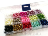 Flat Back Pearls 10mm Mixed Color in Storage Box - 600 pieces