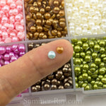 Flat Back Pearls 4mm Mixed Color in Storage Box - 5000 pieces