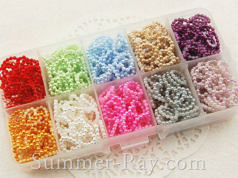 Pearl Beaded Heart 10mm in Storage Box - 500 pieces