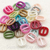 Pearl Rectangle Buckles/Ribbon Sliders - 50 or 1000 pieces