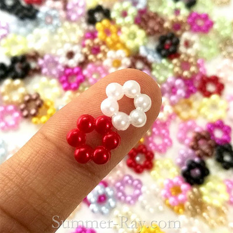 Pearl Beaded Flowers 8mm - 100, 1000 or 2000 pieces
