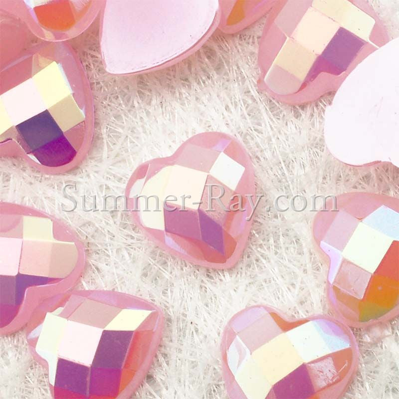 Rhinestones 8mm Glossy Pearl Heart - 100, 500, 1000 or 2000 pieces