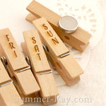 Wooden Peg Engraved Days with Magnet