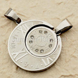 Stainless Steel Clock & Compass Pendant - (1) one set