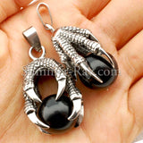 Stainless Steel Gothic Dragon Claw Pendant - (1) one