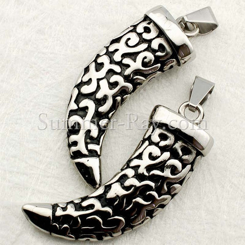 Stainless Steel Wolf Fang Pendant - (1) one