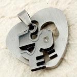 Stainless Steel Heart with Love Pendant - (1) one