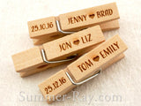 Wooden Peg with Personalized Wedding Engravings