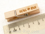 Wooden Peg with Personalized Wedding Engravings