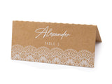 White Printed Lace Place Cards Escort Cards for Weddings and Parties