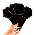 Black Hexagon Wedding Place Cards Escort Cards with White Rim