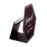 Personalized Black Hexagon Wedding Place Cards Escort Cards with White Rim
